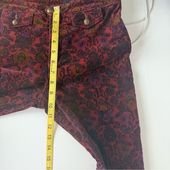 NWOT Free People Brocade Crop Flare Pants Red Multicolor Size 2 - Picture 9 of 12